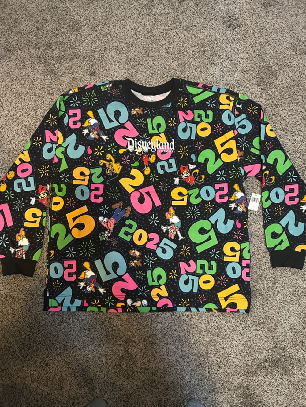 Disney Black Multicolor 2025 Celebration Long Sleeve Tee